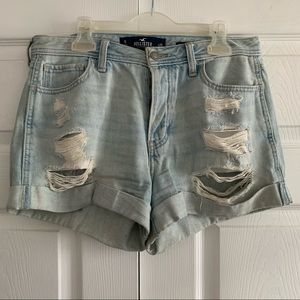 Light Blue High Rise Shorts